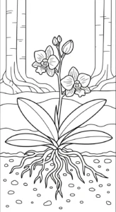 coloriage Orchidée pour enfants à imprimer