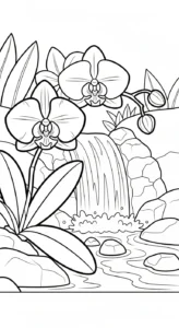 coloriage Orchidée gratuit a imprimer
