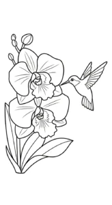 coloriage Orchidée pour enfant de 5 ans