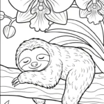 coloriage Orchidée à imprimer pour enfant de 9 ans