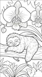 coloriage Orchidée à imprimer pour enfant de 9 ans