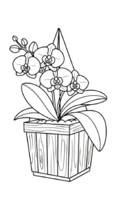 coloriage Orchidée pour enfant de 8 ans