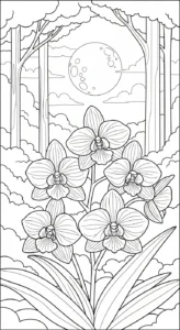 coloriage Orchidée en ligne pour enfant