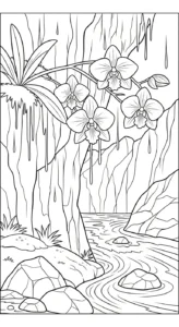 coloriage Orchidée pour enfants à télécharger