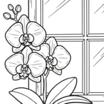 imprimer coloriage Orchidée pour enfant