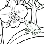 imprimer coloriage Orchidée pour enfant