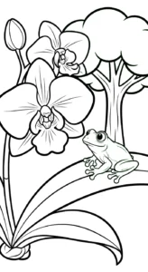 imprimer coloriage Orchidée pour enfant
