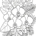 coloriage Orchidée pour enfants a imprimer gratuit