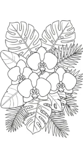 coloriage Orchidée pour enfants a imprimer gratuit