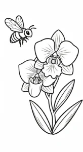 coloriage Orchidée et decoupage