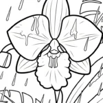 coloriage Orchidée pour enfants