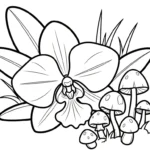 coloriage Orchidée pour enfant de 7 ans