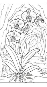 coloriage Orchidée pour enfants à imprimer