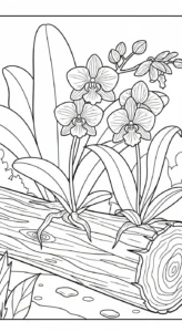 coloriage Orchidée pour enfant de 10 ans