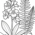 coloriage Orchidée à imprimer pour enfant de 3 ans