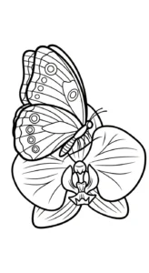 coloriage Orchidée pour enfant de 8 ans