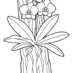 coloriage Orchidée pour enfant de 3 ans