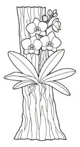 coloriage Orchidée pour enfant de 3 ans