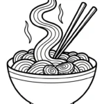 coloriage Rāmen et decoupage