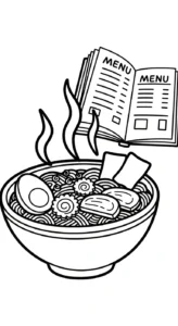 coloriage Rāmen pour enfant de 5 ans