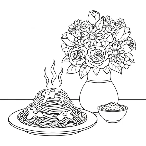 Tranh tô màu Spaghetti