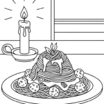 coloriage Spaghetti à imprimer a4