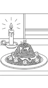 coloriage Spaghetti à imprimer a4