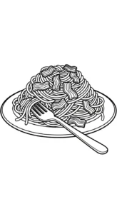 coloriage Spaghetti de pour enfants