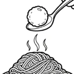 coloriage Spaghetti pour enfant de 3 ans
