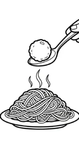 coloriage Spaghetti pour enfant de 3 ans