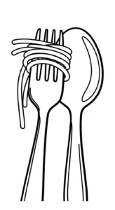 coloriage Spaghetti pour enfant a imprimer gratuit