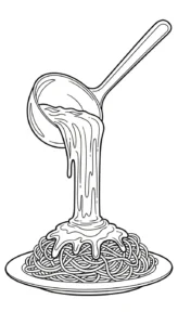 coloriage Spaghetti pour enfant de 6 ans