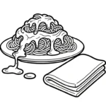 image de coloriage Spaghetti pour enfant