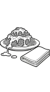 image de coloriage Spaghetti pour enfant
