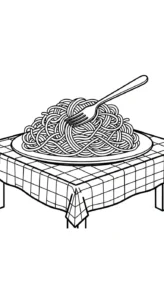 coloriage Spaghetti pour enfant gratuit