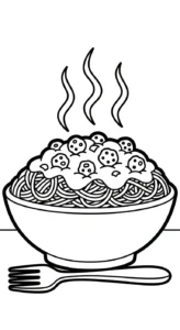 coloriage Spaghetti pour enfant de 2 ans