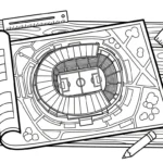 image pour coloriage Stade enfant
