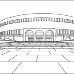 coloriage Stade et découpage à imprimer