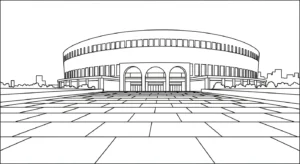 coloriage Stade et découpage à imprimer