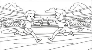 coloriage Stade pour enfant de 7 ans