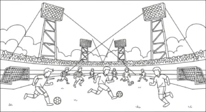coloriage Stade pour enfants
