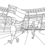 coloriage Stade pour enfants a imprimer gratuit