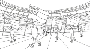 coloriage Stade pour enfants a imprimer gratuit