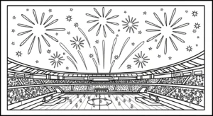 coloriage Stade pour enfants