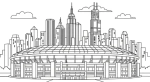 coloriage Stade a imprimer gratuitement