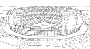 coloriage Stade de pour enfants