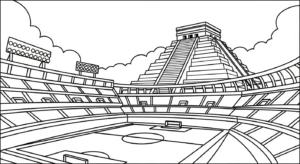 coloriage Stade a dessiner en ligne