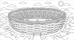 coloriage Stade à imprimer gratuitement pdf