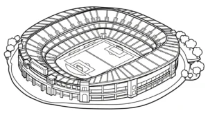 imprimer coloriage Stade pour enfant