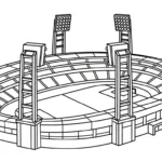 coloriage Stade et découpage à imprimer